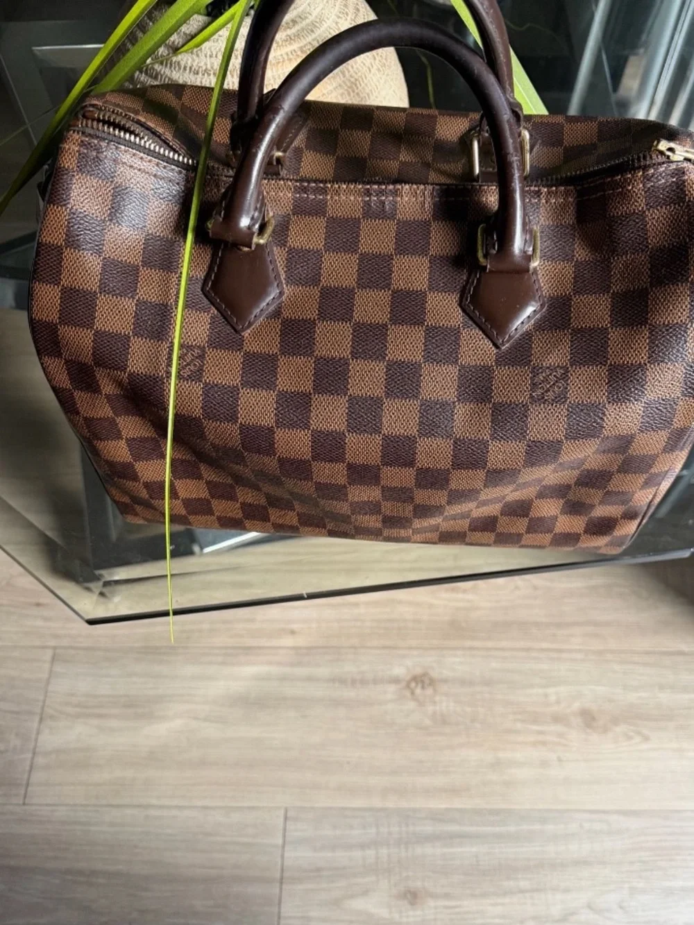 Louis Vuitton Brown Checkered Duffel Bag